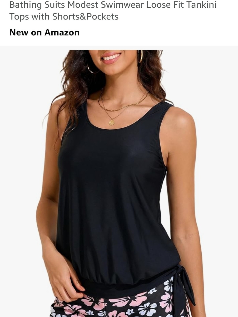 Women's Black Swim Tankini Plus Size M